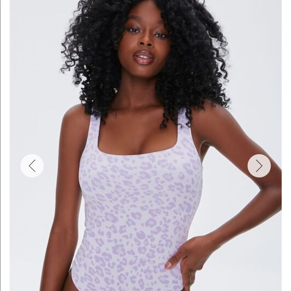 NWT forever 21 purple leopard bodysuit